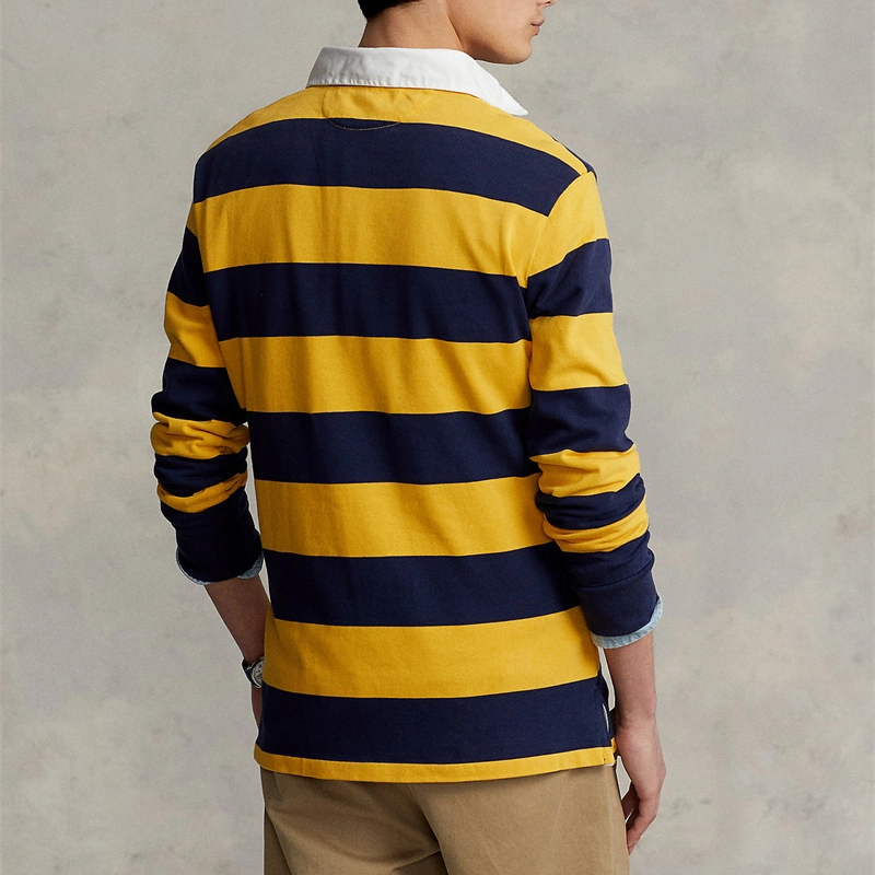 Summer Custom Golf Stripe Slim Fit 100%Cotton Long Sleeve Athletic Collar Polo Men Clothing