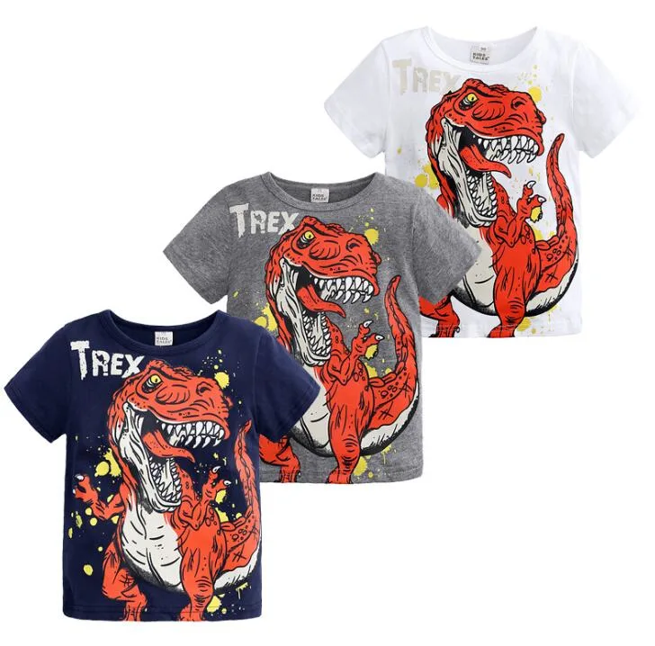 Kids Dinosaur Pattern T-Shirt Boys Fashion T-Shirt with Print Dinosaur Wholesale Many Sizes to Choose