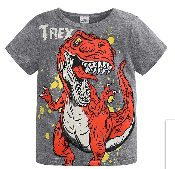 Kids Dinosaur Pattern T-Shirt Boys Fashion T-Shirt with Print Dinosaur Wholesale Many Sizes to Choose