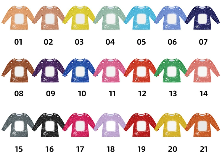 Long Sleeve T Shirt for Kids Unisex T-Shirts Custom Print Polyester Tshirt for Sublimation White