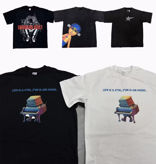 로고가 있는 면 소재의 남성용 및 여성용 맞춤형 티셔츠