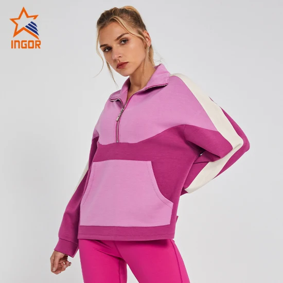 Ingor Sportswear 액티브웨어 의류, 체육관, 러닝 의류, 도매, 유니섹스 패션, 고품질 여성 스포츠 후드티, 조깅 운동복 및 운동복