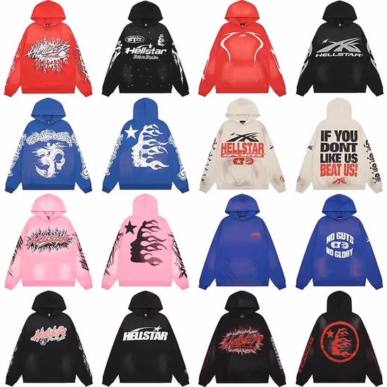 그래픽 프린트, 낮은 어깨, 캥거루 포켓이 있는 방풍 후드티